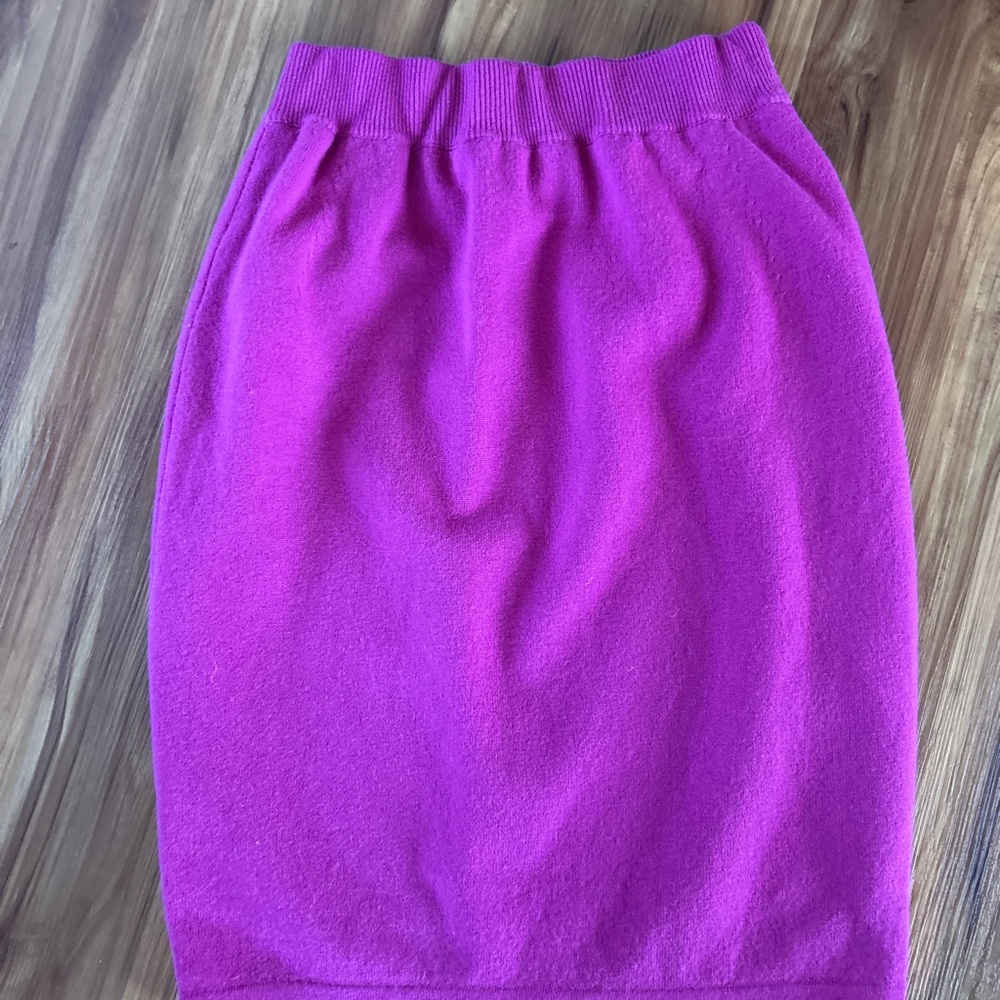 United Colors Of Benetton Fuchsia Knit Pencil Skirt